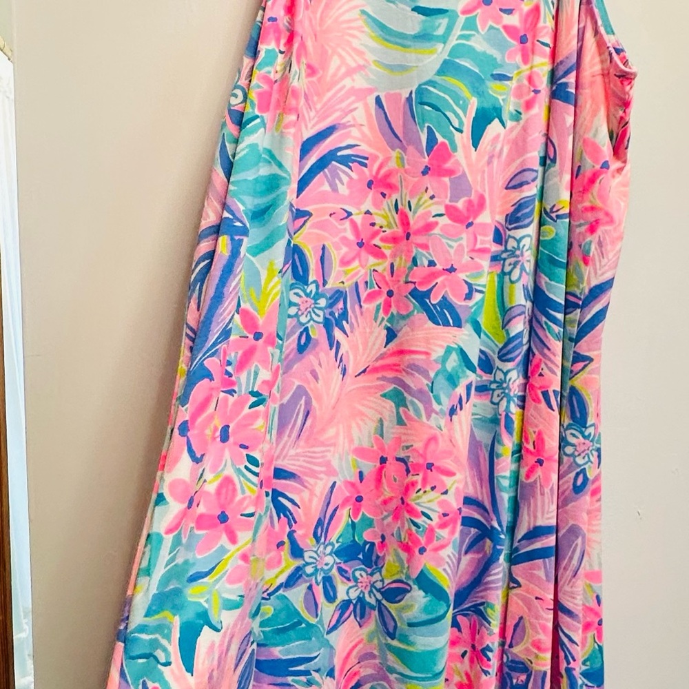 Floral Pink and Blue Maxi Dress